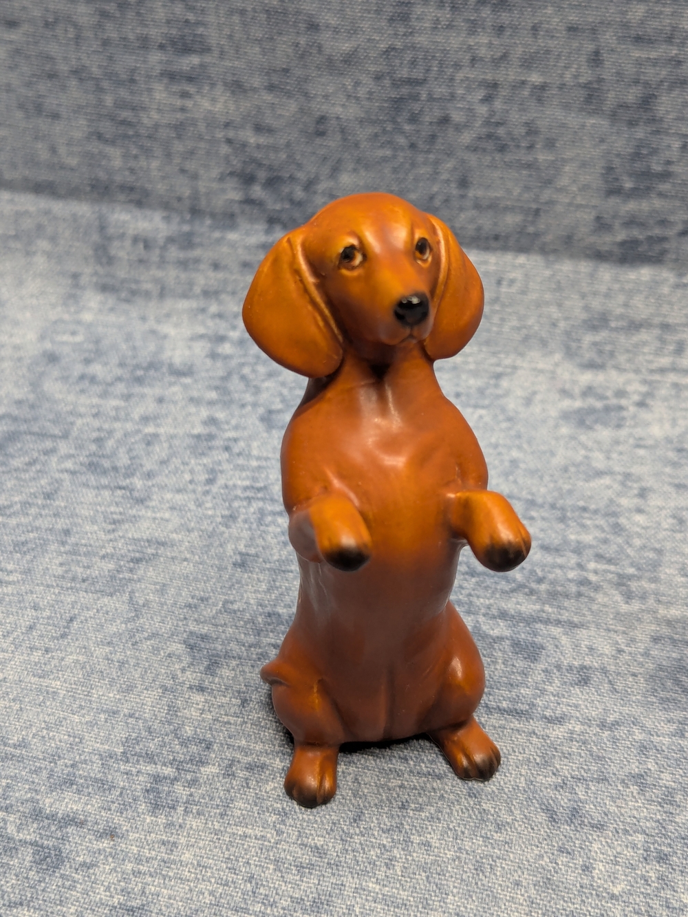 Vintage Dachshund Porcelain Figurine Weiner Dog Japan Brown Mid Century